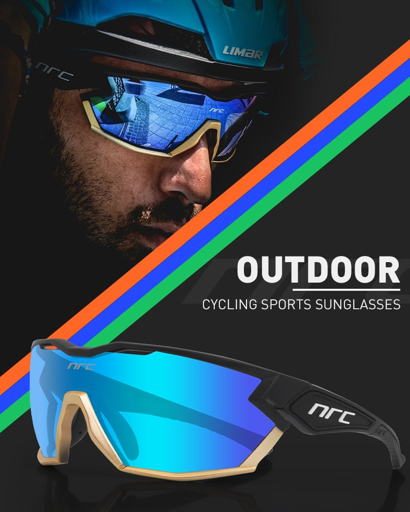 Gafas de ciclismo – marca NRC – Gafas fotocromáticas deportivas con lentes intercambiables para hombre y mujer de bicicleta de montaña