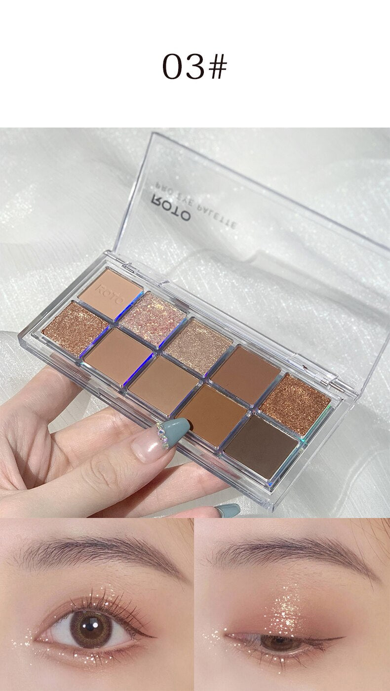 Paleta de sombras de ojo – marca ROTO – Paleta de maquillaje con pigmentos acrílicos brillantes como mate, purpurina, negro ahumado y nudo