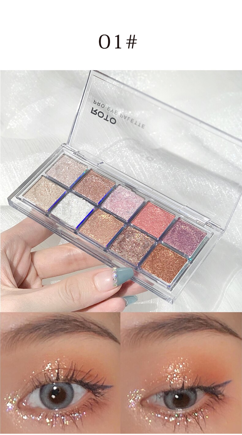 Paleta de sombras de ojo – marca ROTO – Paleta de maquillaje con pigmentos acrílicos brillantes como mate, purpurina, negro ahumado y nudo