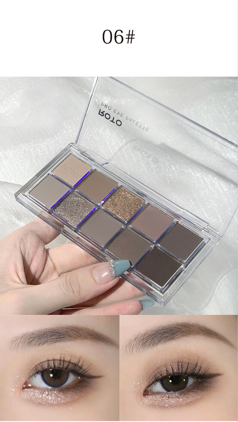 Paleta de sombras de ojo – marca ROTO – Paleta de maquillaje con pigmentos acrílicos brillantes como mate, purpurina, negro ahumado y nudo