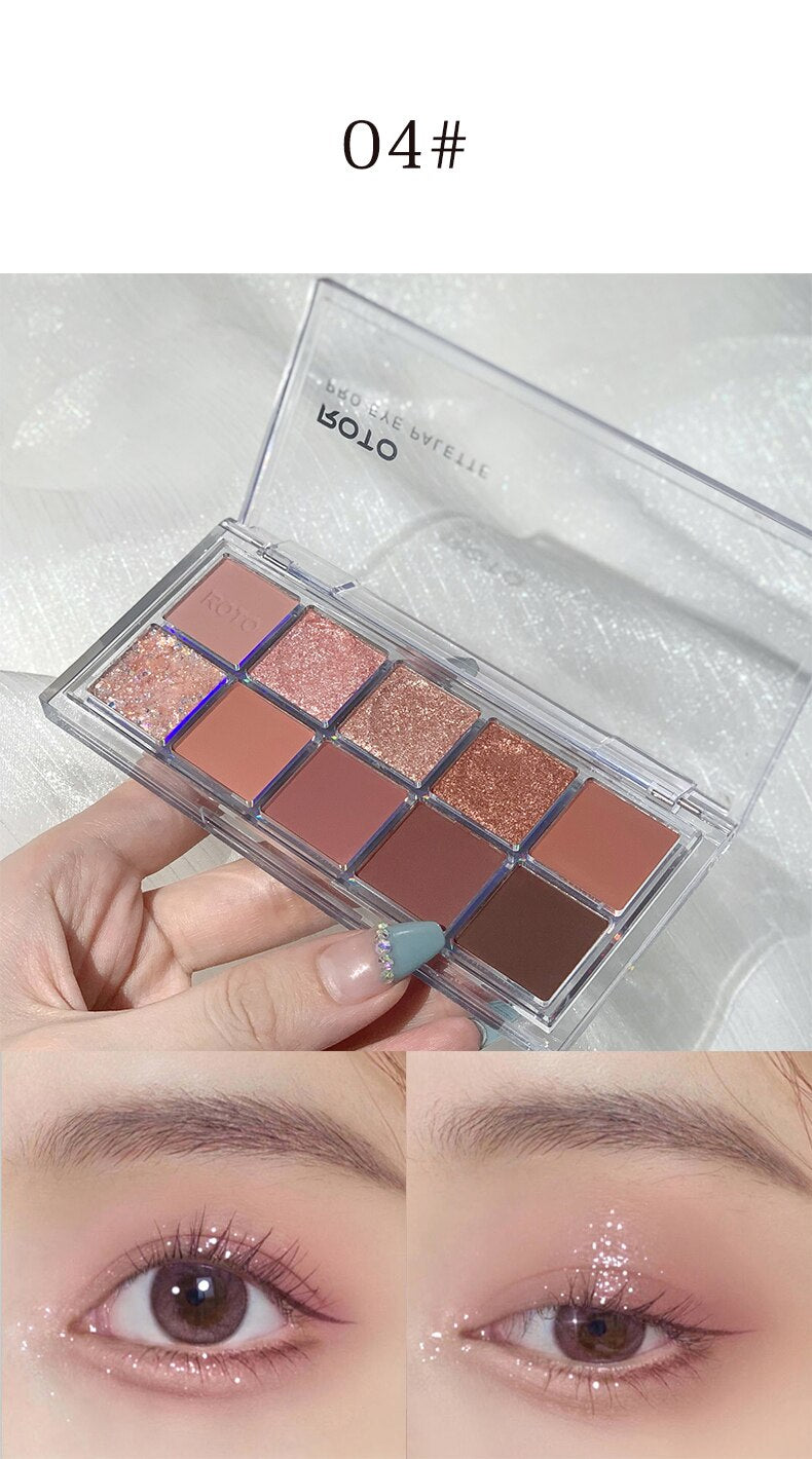 Paleta de sombras de ojo – marca ROTO – Paleta de maquillaje con pigmentos acrílicos brillantes como mate, purpurina, negro ahumado y nudo