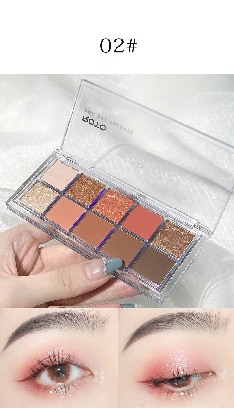 Paleta de sombras de ojo – marca ROTO – Paleta de maquillaje con pigmentos acrílicos brillantes como mate, purpurina, negro ahumado y nudo