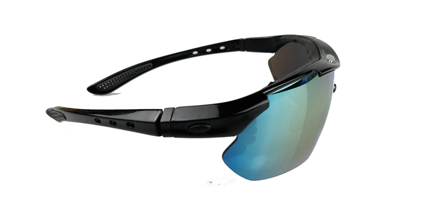 Gafas de ciclismo – marca NEWBOLER – Gafas de sol intercambiables deportivas con 5 lentes polarizadas para hombre y mujer de bicicleta al aire libre