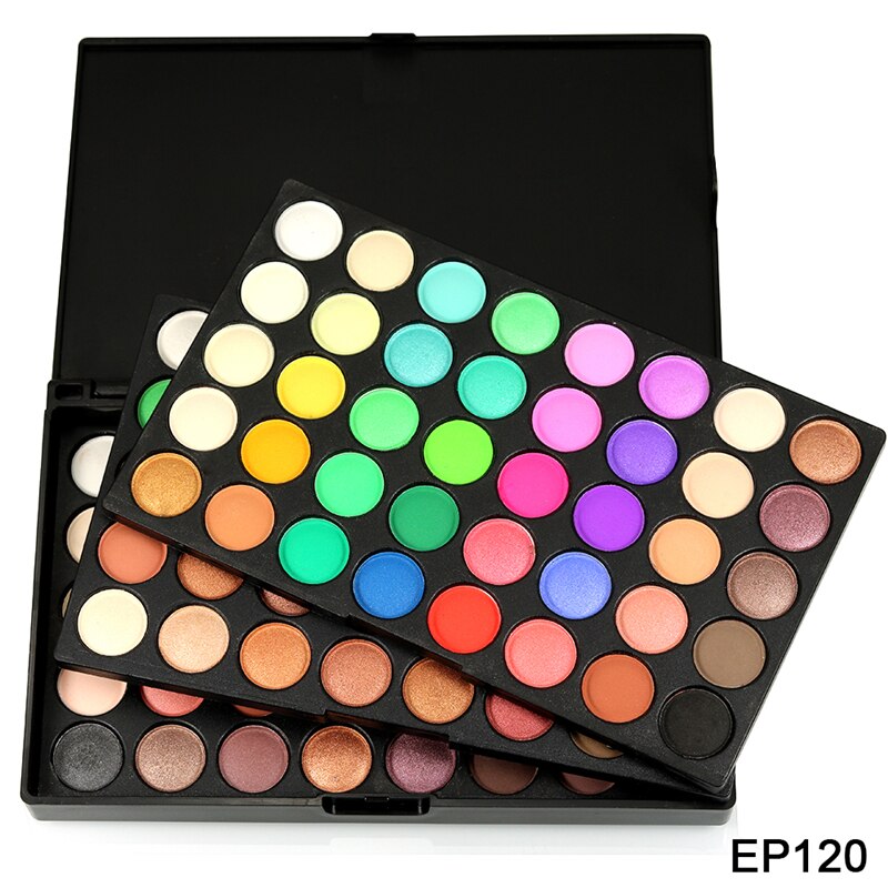 Paleta de sombras de ojo – Juego de cosméticos para maquillaje nudo o mate para mujer con 120 colores brillantes