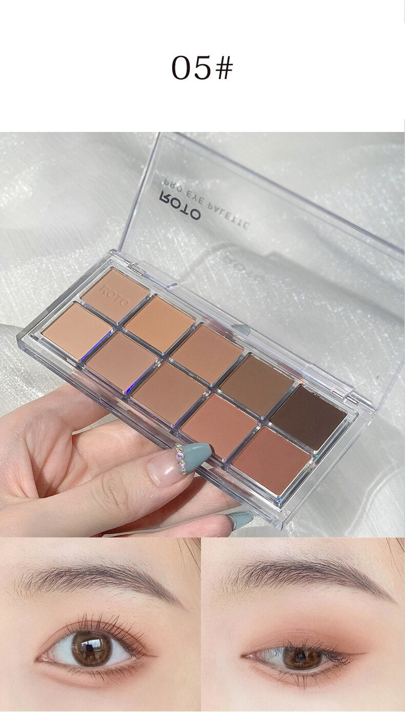 Paleta de sombras de ojo – marca ROTO – Paleta de maquillaje con pigmentos acrílicos brillantes como mate, purpurina, negro ahumado y nudo