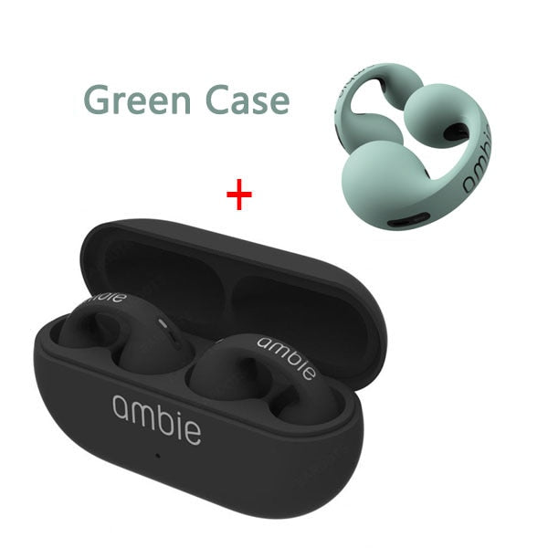 Auriculares inalámbricos con micrófono – marca Ambie – Auriculares deportivos con Bluetooth, sonido 1:1 y gancho para la oreja