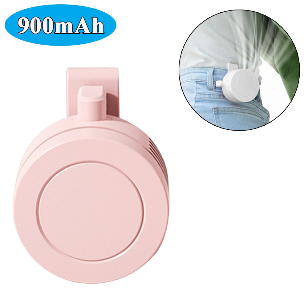 Mini aire acondicionado – Ventilador inalámbrico sin aspas y con 3 velocidades, batería externa de 12000 mAh, clip de cintura y banda para colgar en el cuello