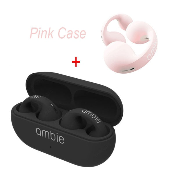 Auriculares inalámbricos con micrófono – marca Ambie – Auriculares deportivos con Bluetooth, sonido 1:1 y gancho para la oreja