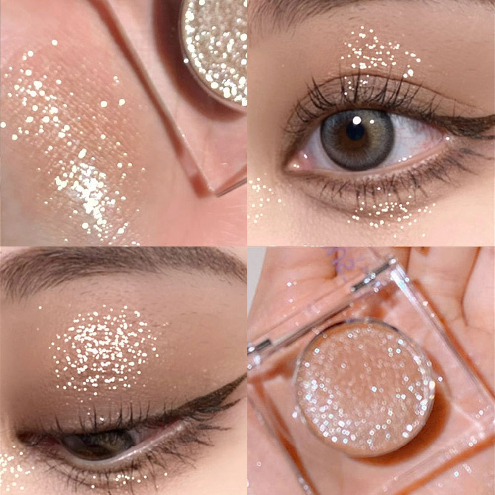 Paleta de sombra de ojos – Paleta de maquillaje como resaltador brillante de diamante para ojos de niña