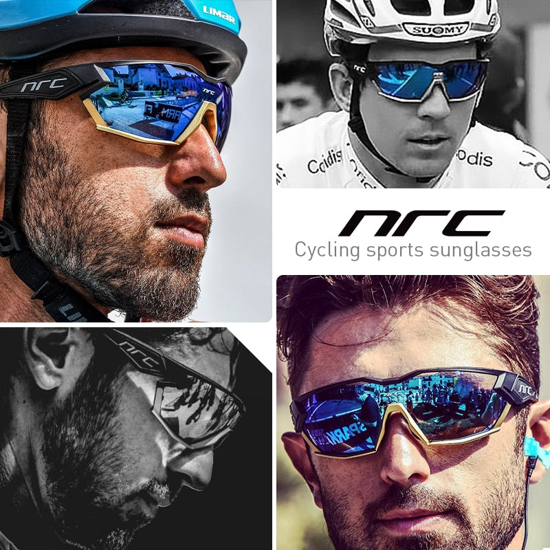 Gafas de ciclismo – marca NRC – Gafas fotocromáticas deportivas con lentes intercambiables para hombre y mujer de bicicleta de montaña