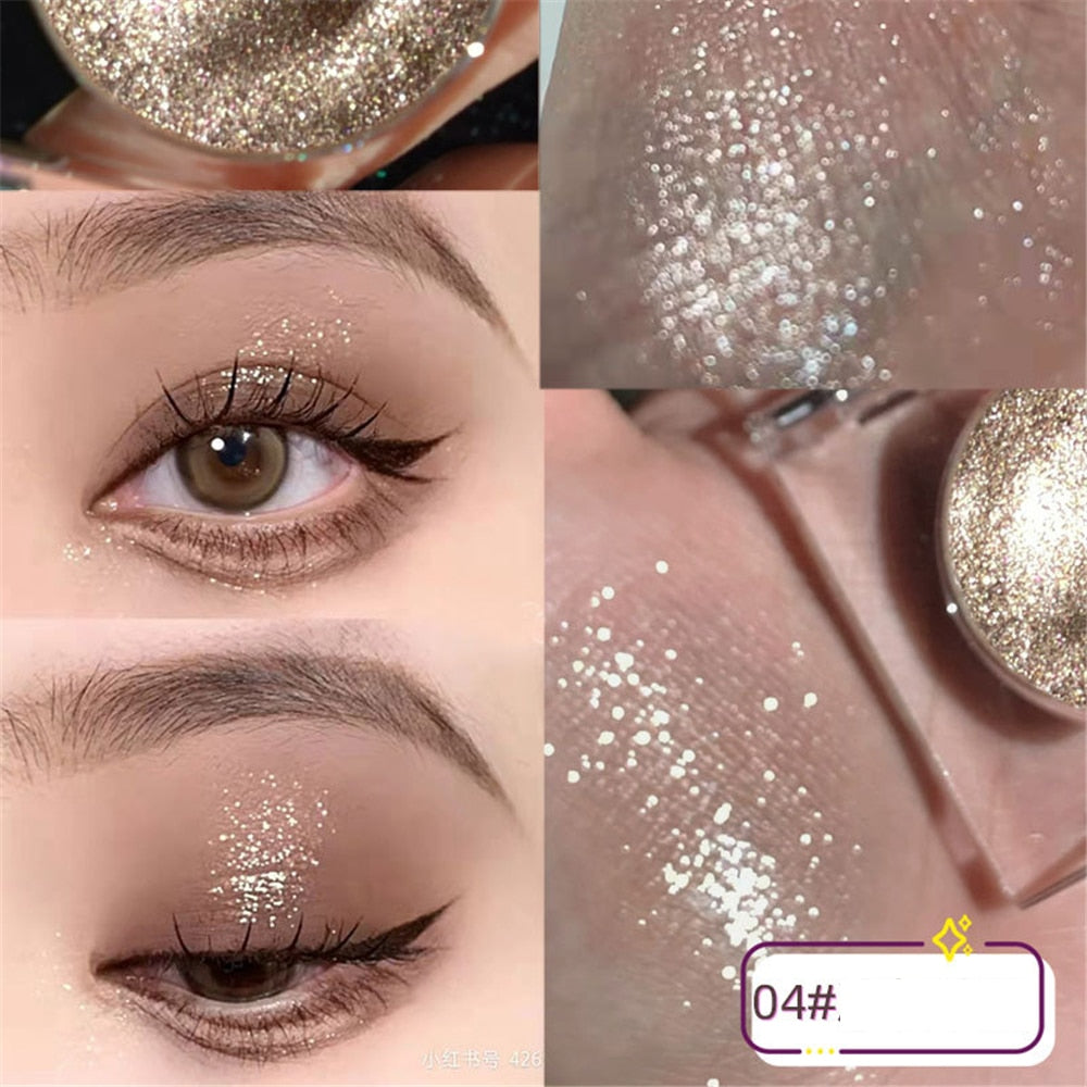 Paleta de sombra de ojos – Paleta de maquillaje como resaltador brillante de diamante para ojos de niña