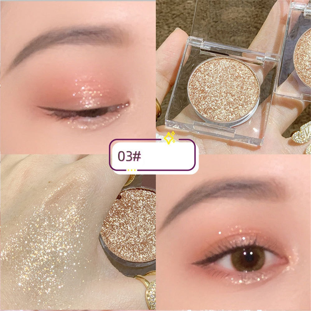 Paleta de sombra de ojos – Paleta de maquillaje como resaltador brillante de diamante para ojos de niña