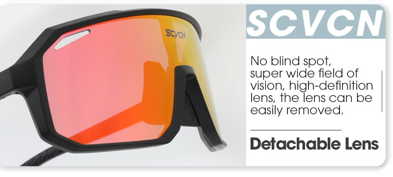 Gafas de ciclismo – marca SCVCN – Gafas de sol fotocromáticas deportivas con lentes polarizadas de UV400 para hombre y mujer de bicicleta de montaña y carretera