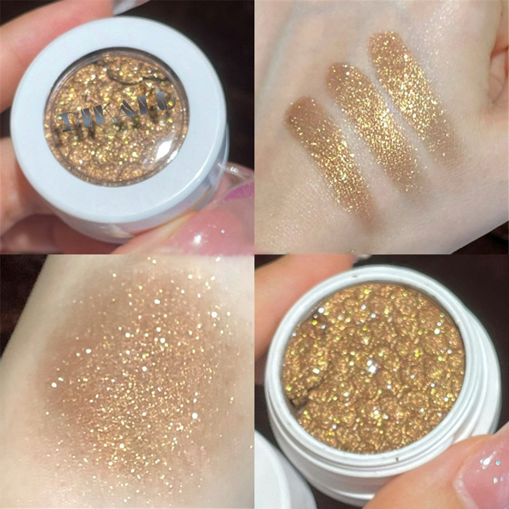 Paleta de sombra de ojos – Paleta de maquillaje como resaltador brillante de diamante para ojos de niña