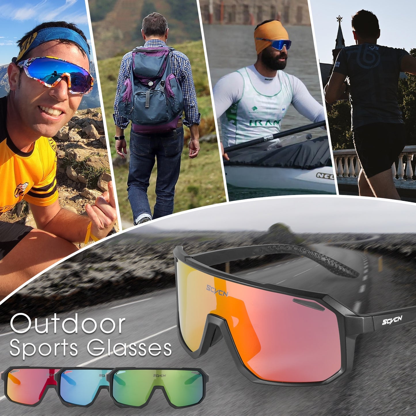 Gafas de ciclismo – marca SCVCN – Gafas de sol fotocromáticas deportivas con lentes polarizadas de UV400 para hombre y mujer de bicicleta de montaña y carretera