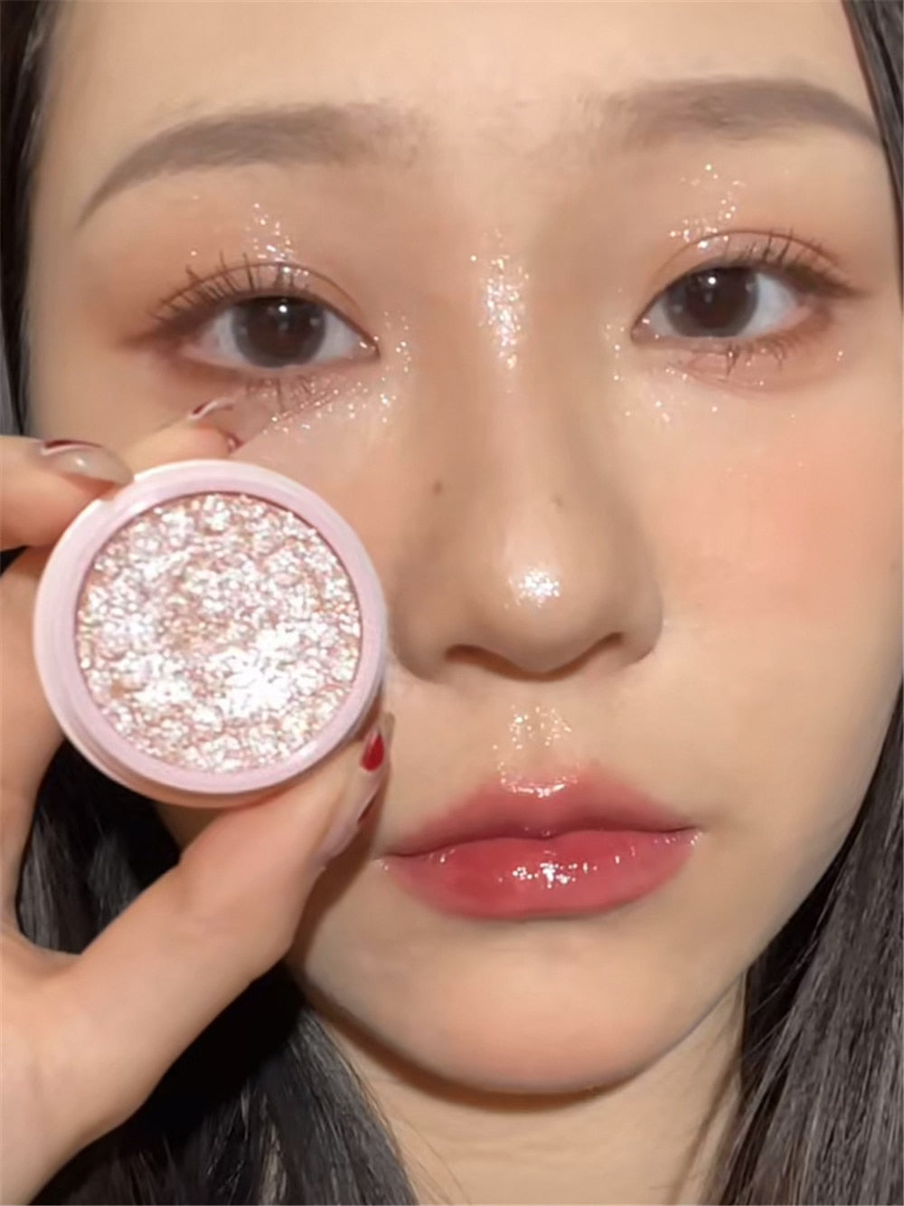 Paleta de sombra de ojos – Paleta de maquillaje como resaltador brillante de diamante para ojos de niña