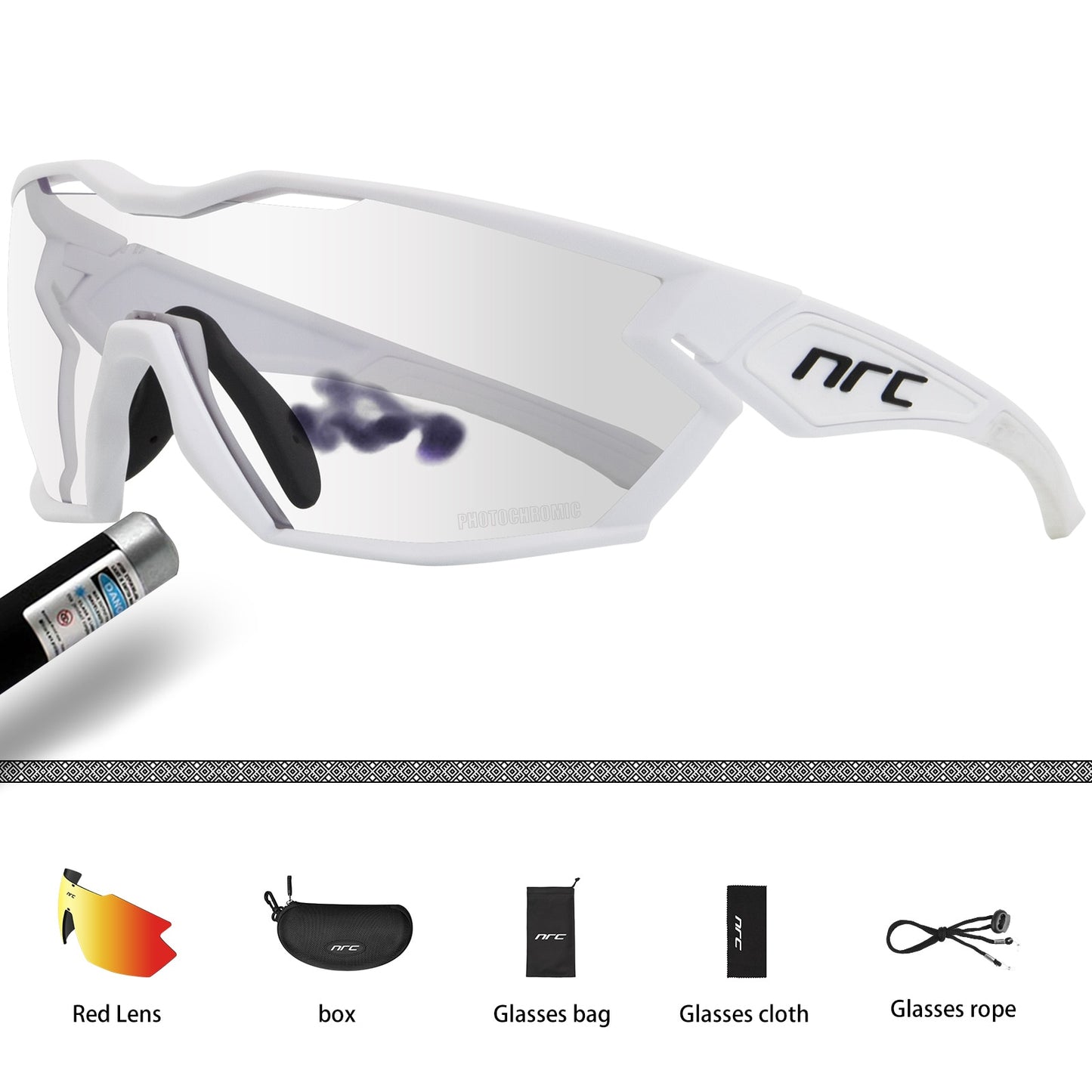 Gafas de ciclismo – marca NRC – Gafas fotocromáticas deportivas con lentes intercambiables para hombre y mujer de bicicleta de montaña