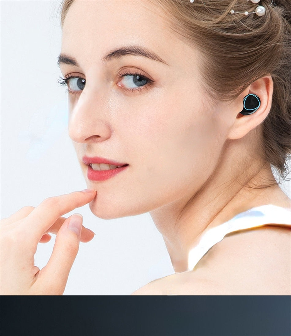 Auriculares inalámbricos con micrófono – Dispositivo de audio con Bluetooth 5.1, estéreo 9D, resistentes al agua, batería de 3500 mAh y cargador