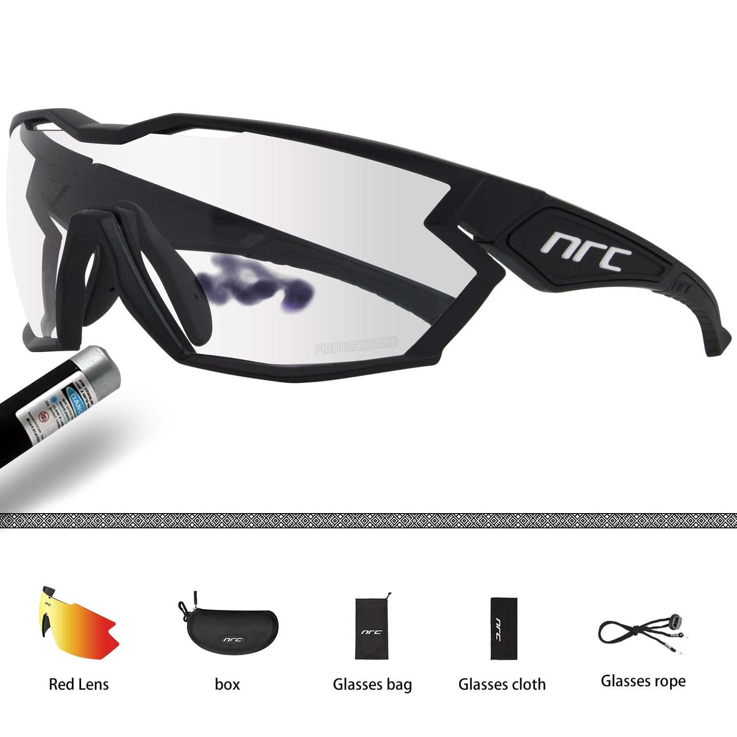 Gafas de ciclismo – marca NRC – Gafas fotocromáticas deportivas con lentes intercambiables para hombre y mujer de bicicleta de montaña