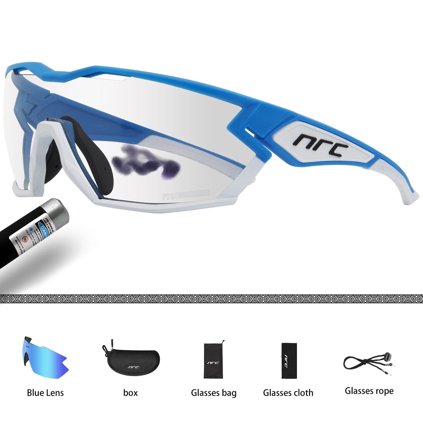 Gafas de ciclismo – marca NRC – Gafas fotocromáticas deportivas con lentes intercambiables para hombre y mujer de bicicleta de montaña