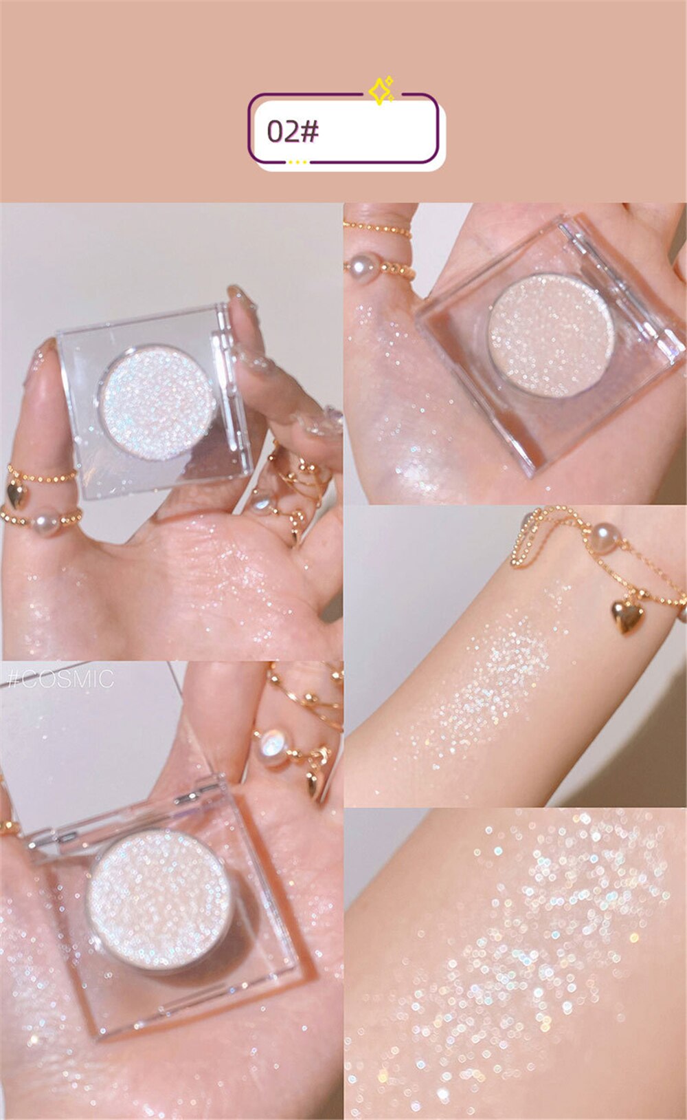 Paleta de sombra de ojos – Paleta de maquillaje como resaltador brillante de diamante para ojos de niña