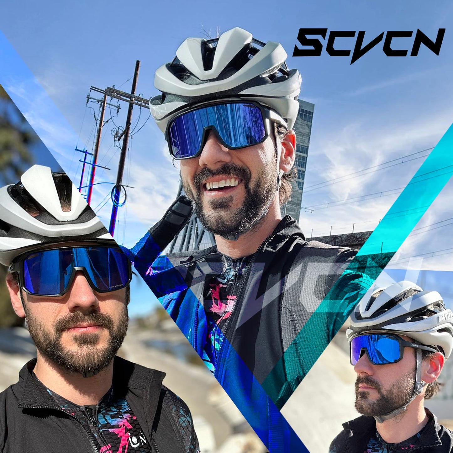 Gafas de ciclismo – marca SCVCN – Gafas de sol fotocromáticas deportivas con lentes polarizadas de UV400 para hombre y mujer de bicicleta de montaña y carretera