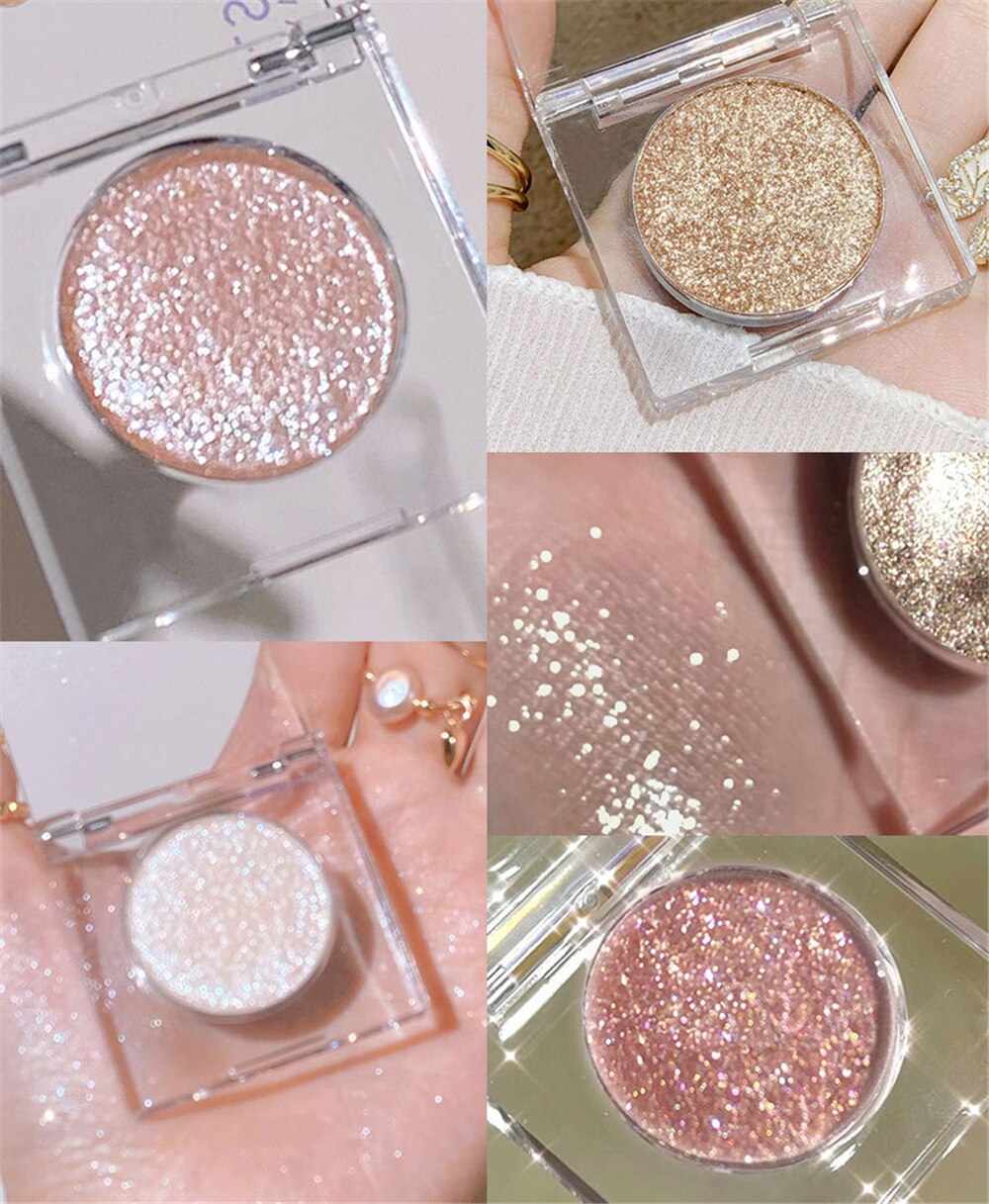 Paleta de sombra de ojos – Paleta de maquillaje como resaltador brillante de diamante para ojos de niña