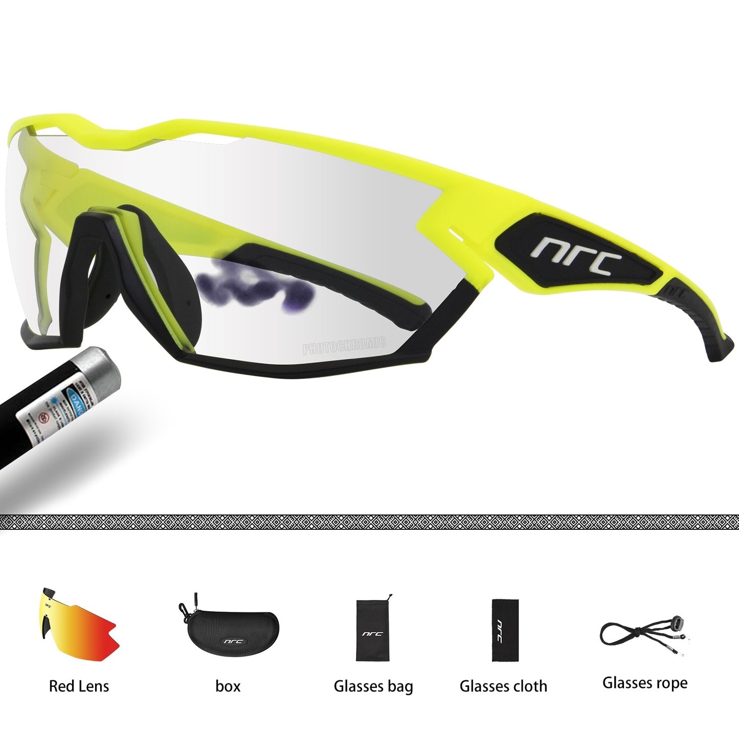 Gafas de ciclismo – marca NRC – Gafas fotocromáticas deportivas con lentes intercambiables para hombre y mujer de bicicleta de montaña