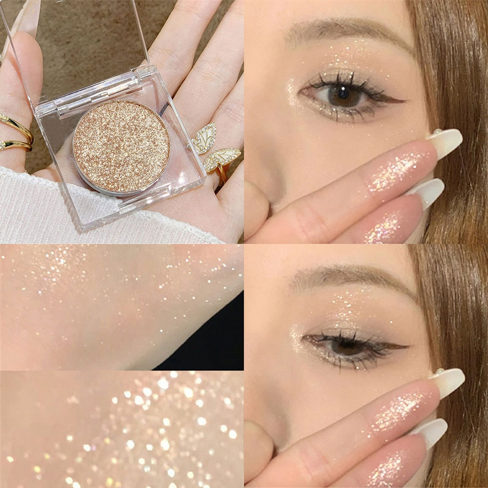 Paleta de sombra de ojos – Paleta de maquillaje como resaltador brillante de diamante para ojos de niña