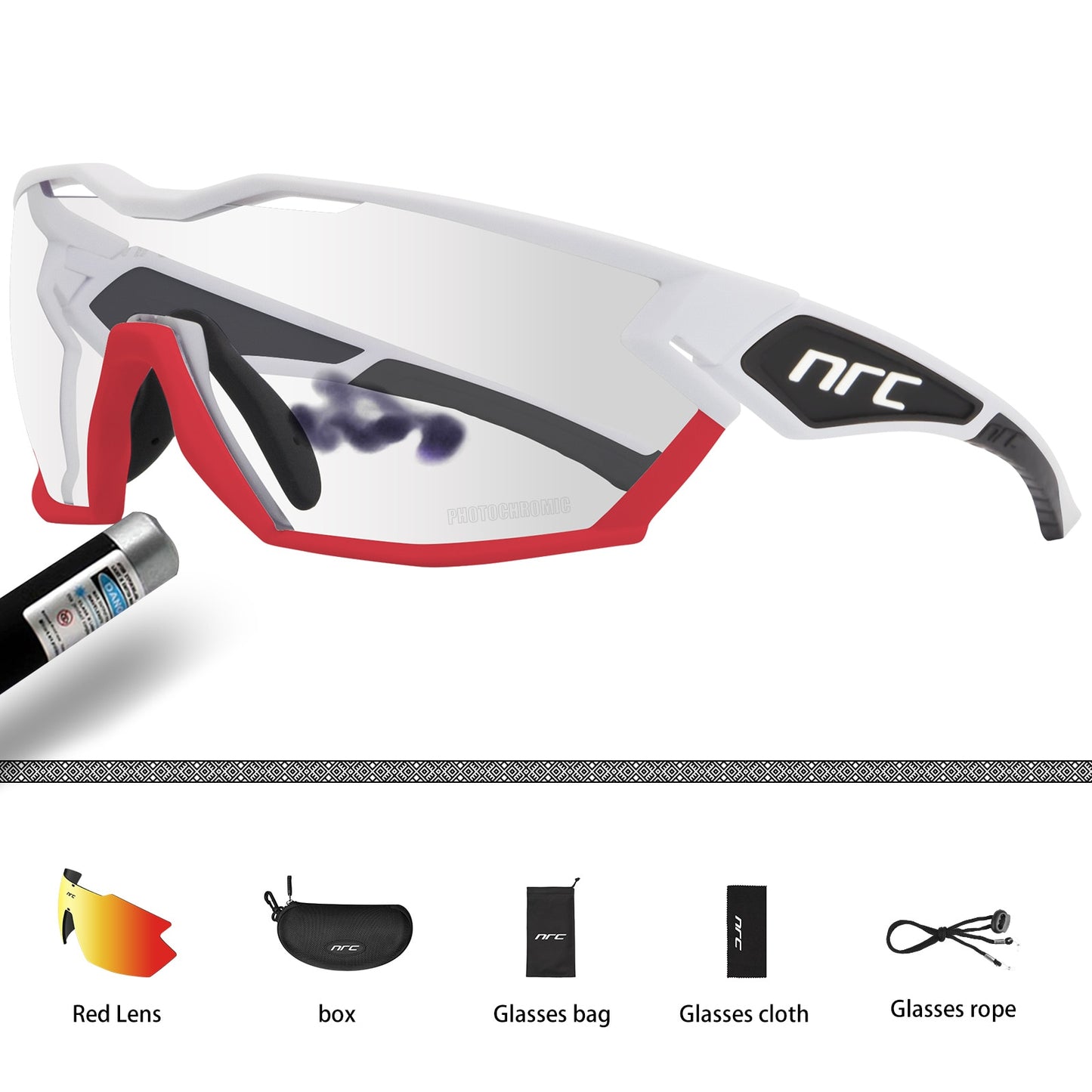 Gafas de ciclismo – marca NRC – Gafas fotocromáticas deportivas con lentes intercambiables para hombre y mujer de bicicleta de montaña