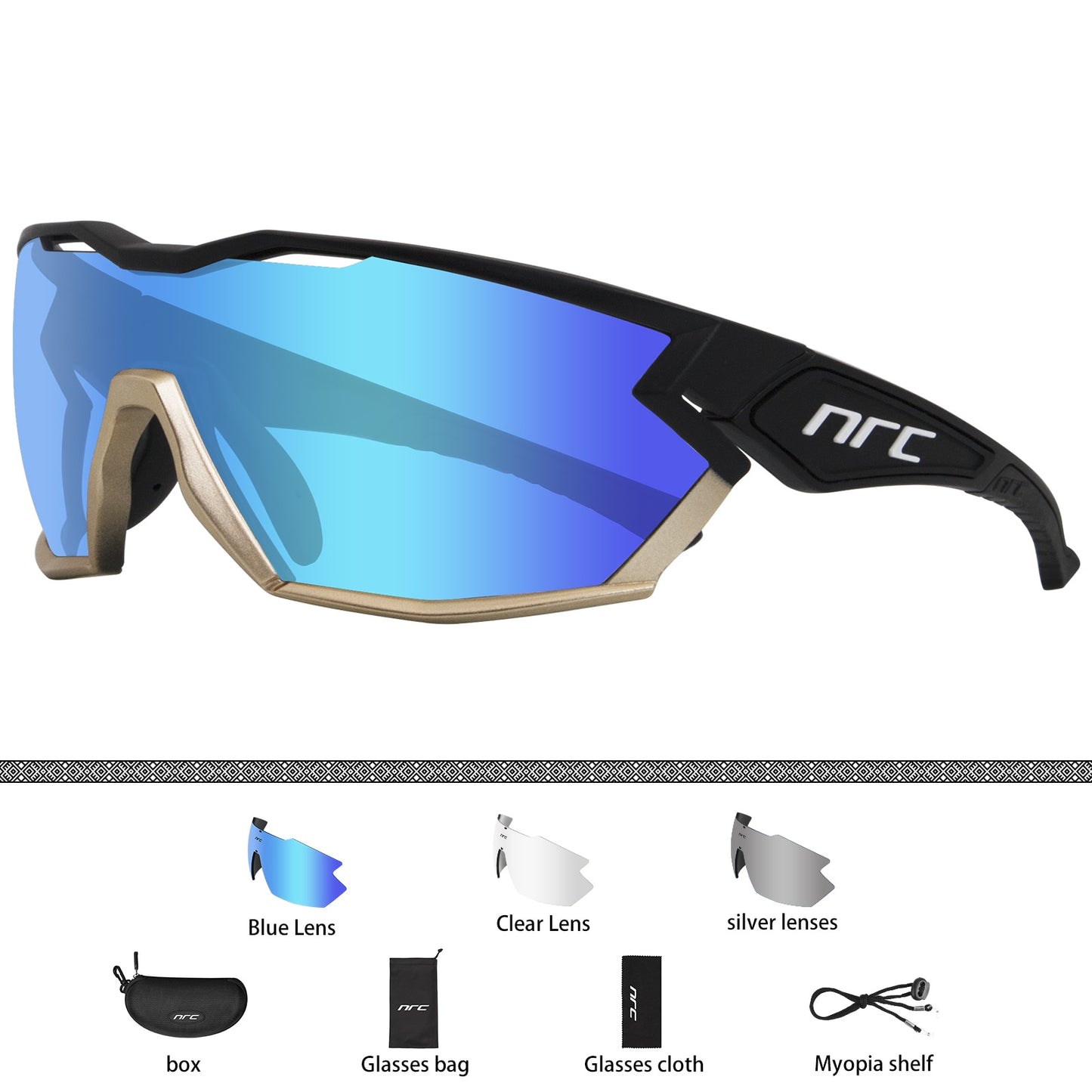 Gafas de ciclismo – marca NRC – Gafas fotocromáticas deportivas con lentes intercambiables para hombre y mujer de bicicleta de montaña