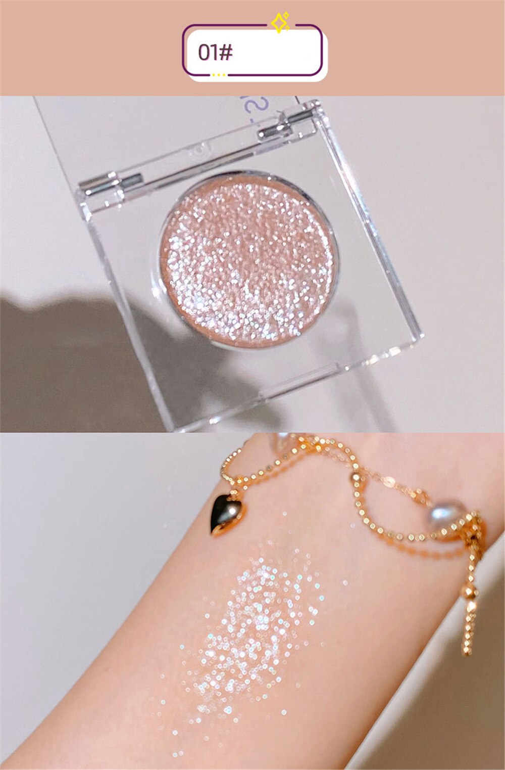 Paleta de sombra de ojos – Paleta de maquillaje como resaltador brillante de diamante para ojos de niña