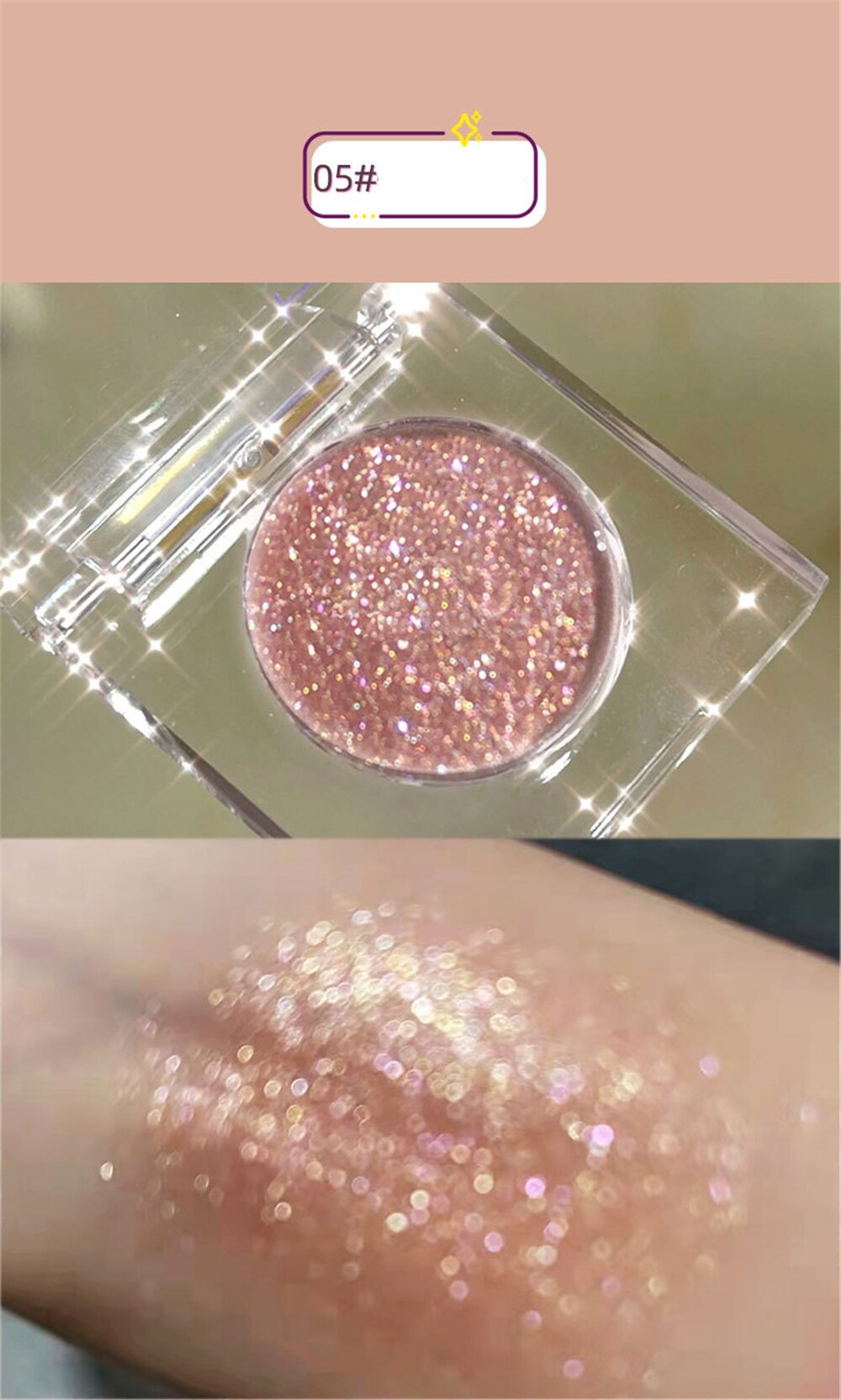 Paleta de sombra de ojos – Paleta de maquillaje como resaltador brillante de diamante para ojos de niña