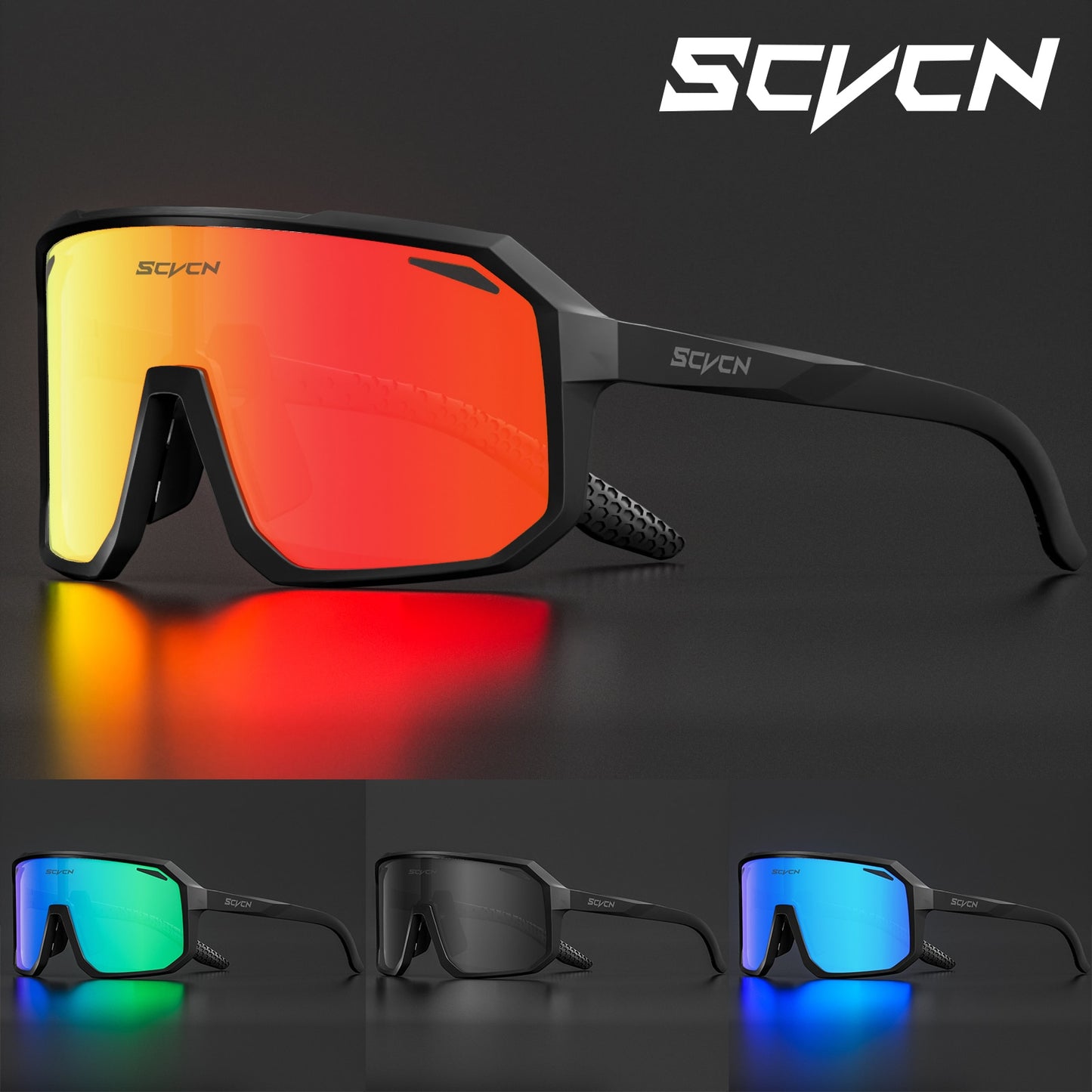 Gafas de ciclismo – marca SCVCN – Gafas de sol fotocromáticas deportivas con lentes polarizadas de UV400 para hombre y mujer de bicicleta de montaña y carretera